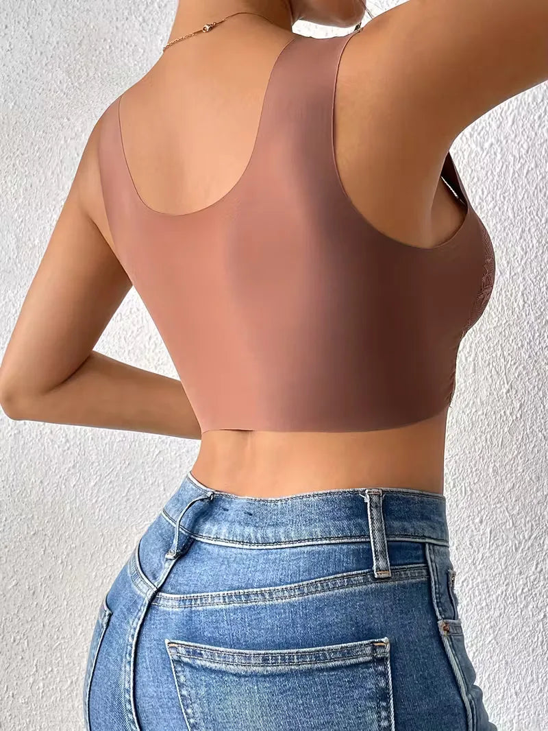 Lace Bra with V-Neck