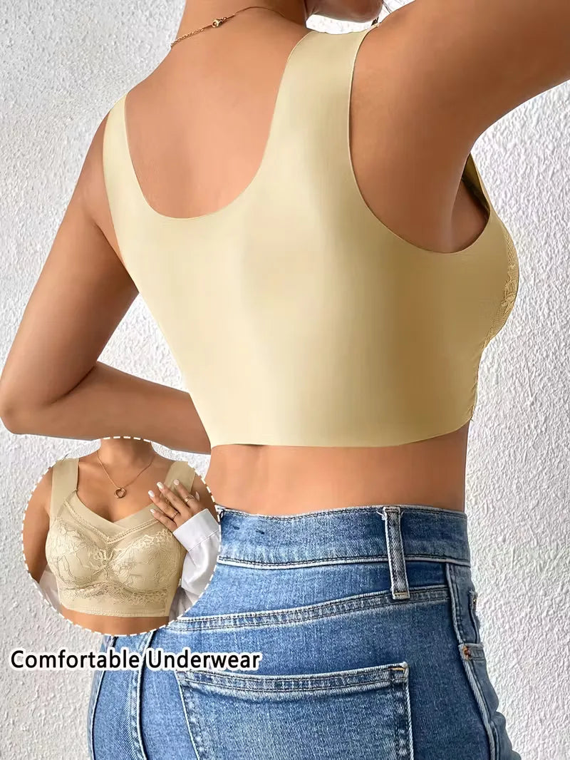 Lace Bra with V-Neck