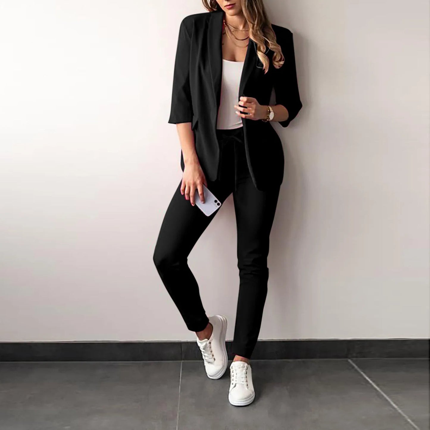 Ladies Blazer Set with Slim Fit Pants