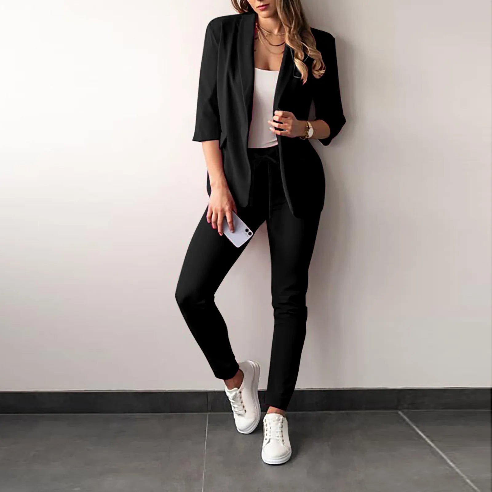 Ladies Blazer Set with Slim Fit Pants