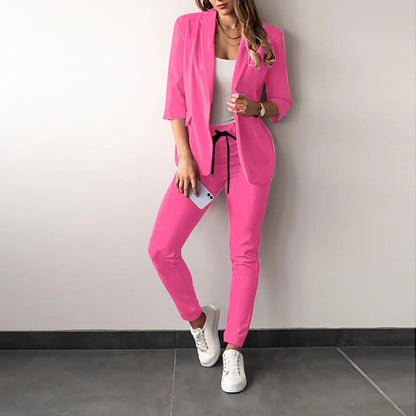 Ladies Blazer Set with Slim Fit Pants