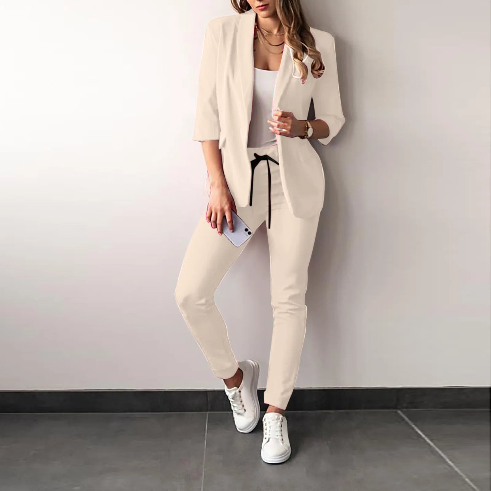 Ladies Blazer Set with Slim Fit Pants