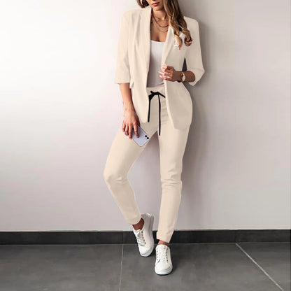Ladies Blazer Set with Slim Fit Pants