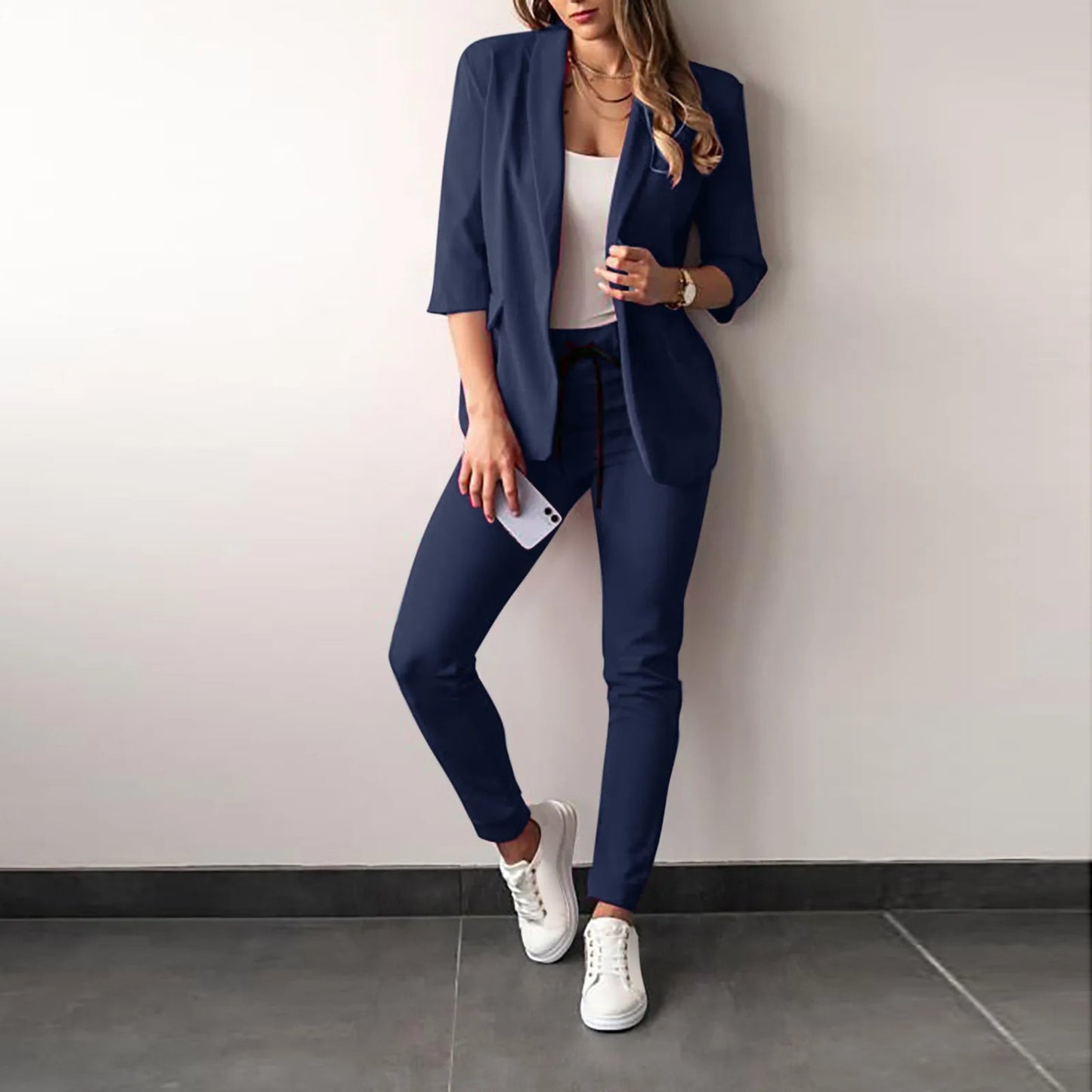 Ladies Blazer Set with Slim Fit Pants