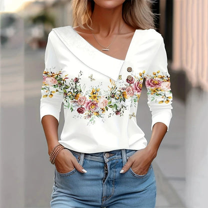 Ladies' Blouse - Floral Print - Ideal for Spring