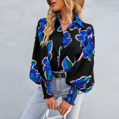 Ladies' Blouse with Floral Print - Flora
