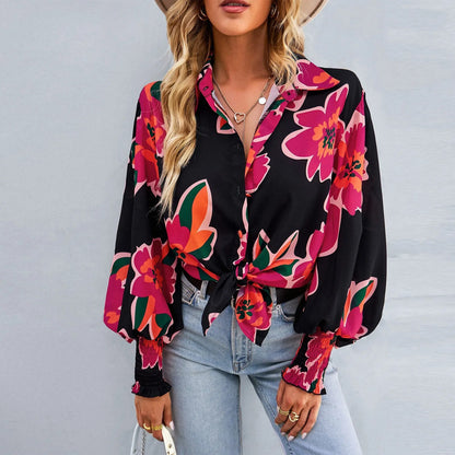 Ladies' Blouse with Floral Print - Flora
