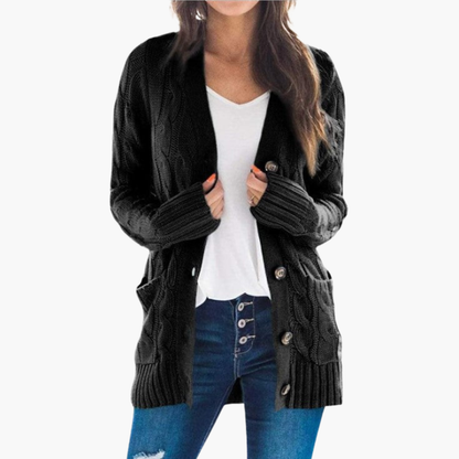 Ladies Cardigan with Buttons and Pockets