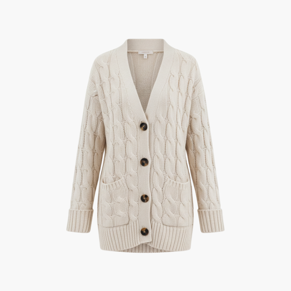 Ladies Cardigan with Buttons and Pockets