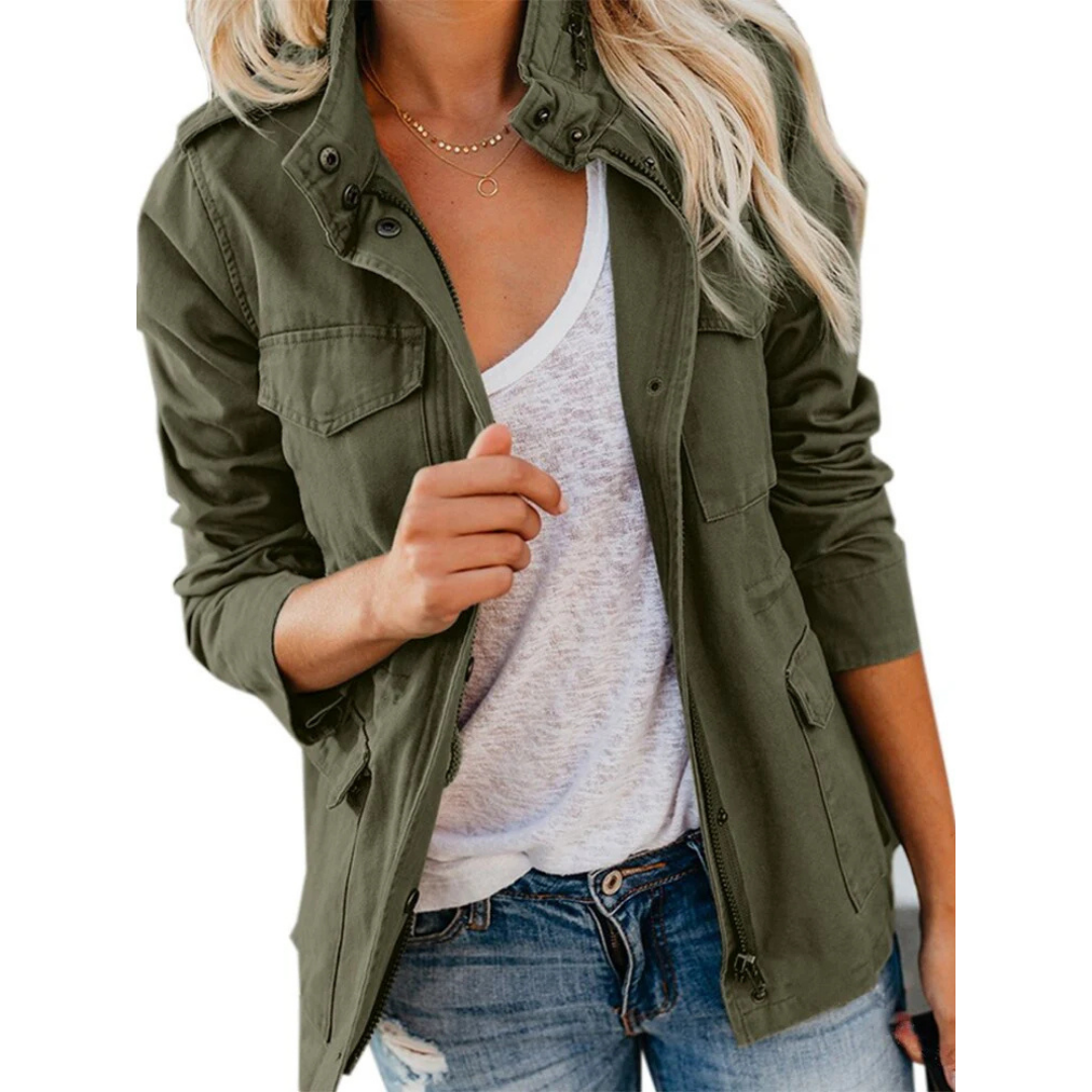 Ladies Casual Summer Jacket with Zipper