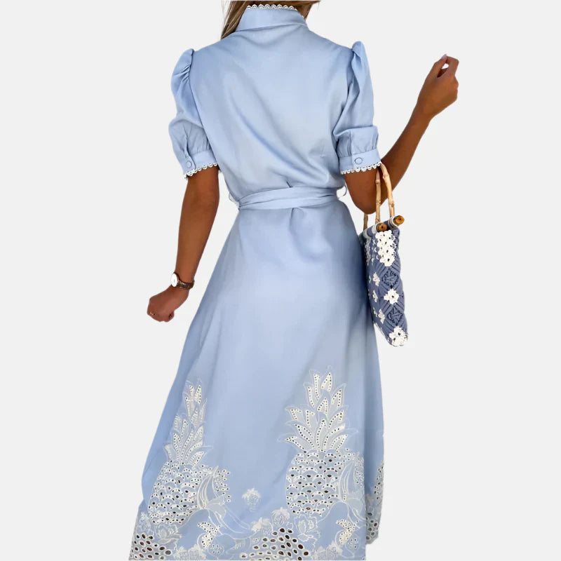 Ladies Embroidered Blue Dress