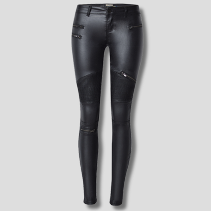Ladies' Faux Leather Slim-Fit Pants