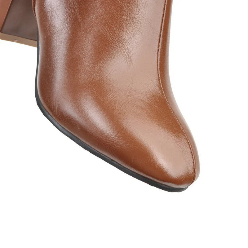Ladies' Heeled Boots - Knee-High Boots with Zipper | Daisy
