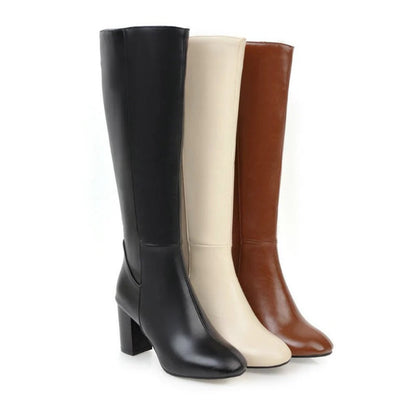 Ladies' Heeled Boots - Knee-High Boots with Zipper | Daisy