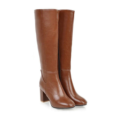 Ladies' Heeled Boots - Knee-High Boots with Zipper | Daisy