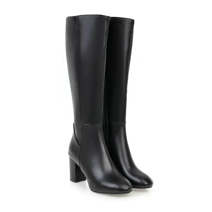 Ladies' Heeled Boots - Knee-High Boots with Zipper | Daisy