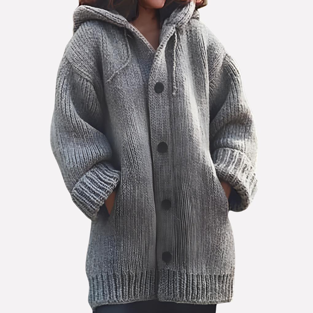 Ladies Hooded Cardigan with Long Cut