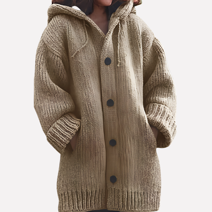 Ladies Hooded Cardigan with Long Cut