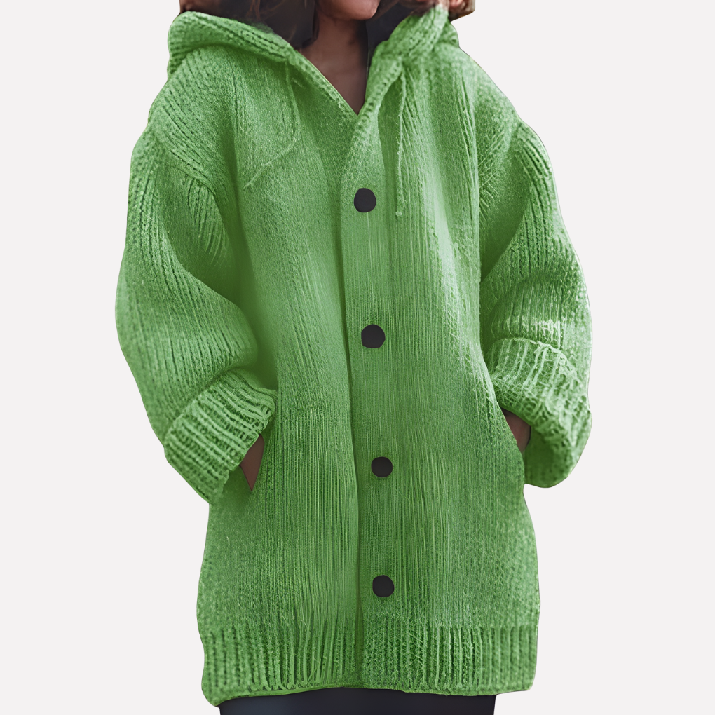 Ladies Hooded Cardigan with Long Cut