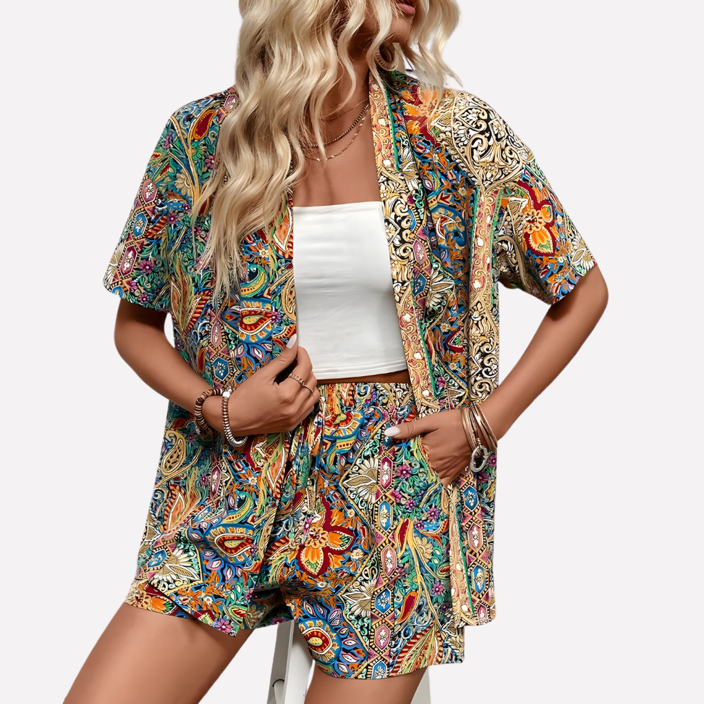 Ladies' Kimono Top and Shorts