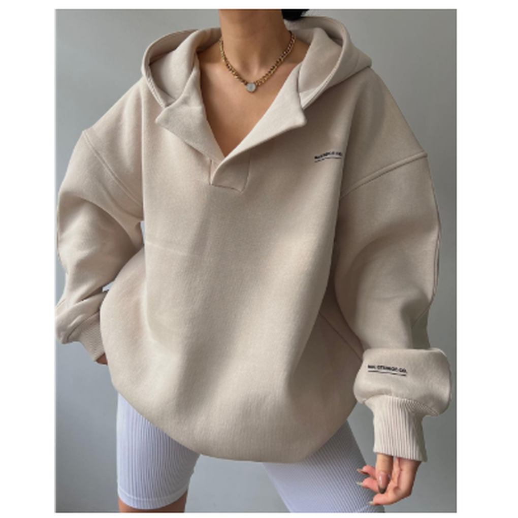 Ladies Lazy-Hooded Pullover