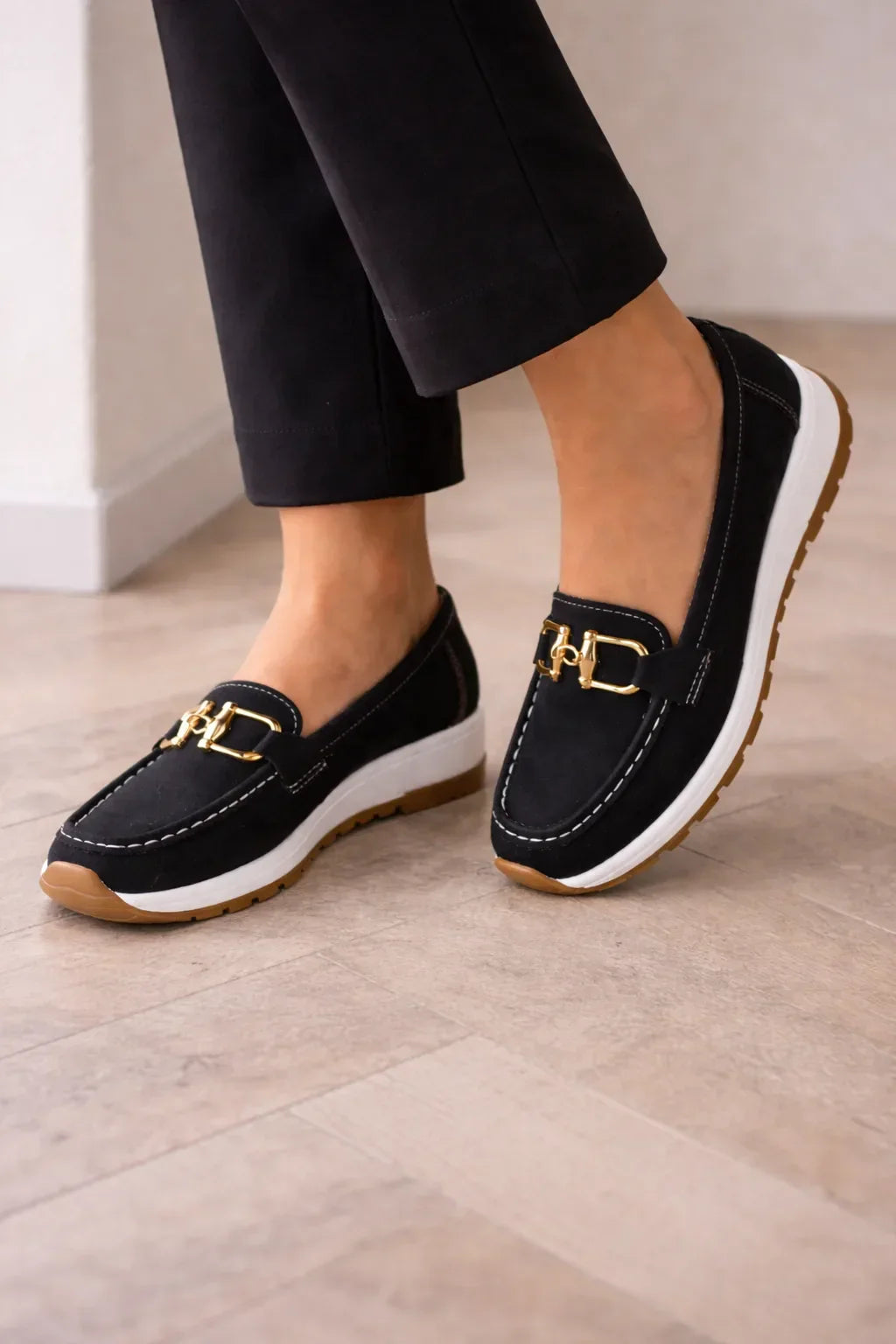 Ladies' Loafers with Gold Detail