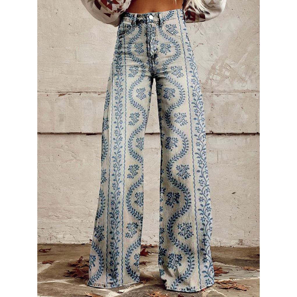 Ladies Long Pants – Ritan Floral and Solid Prints