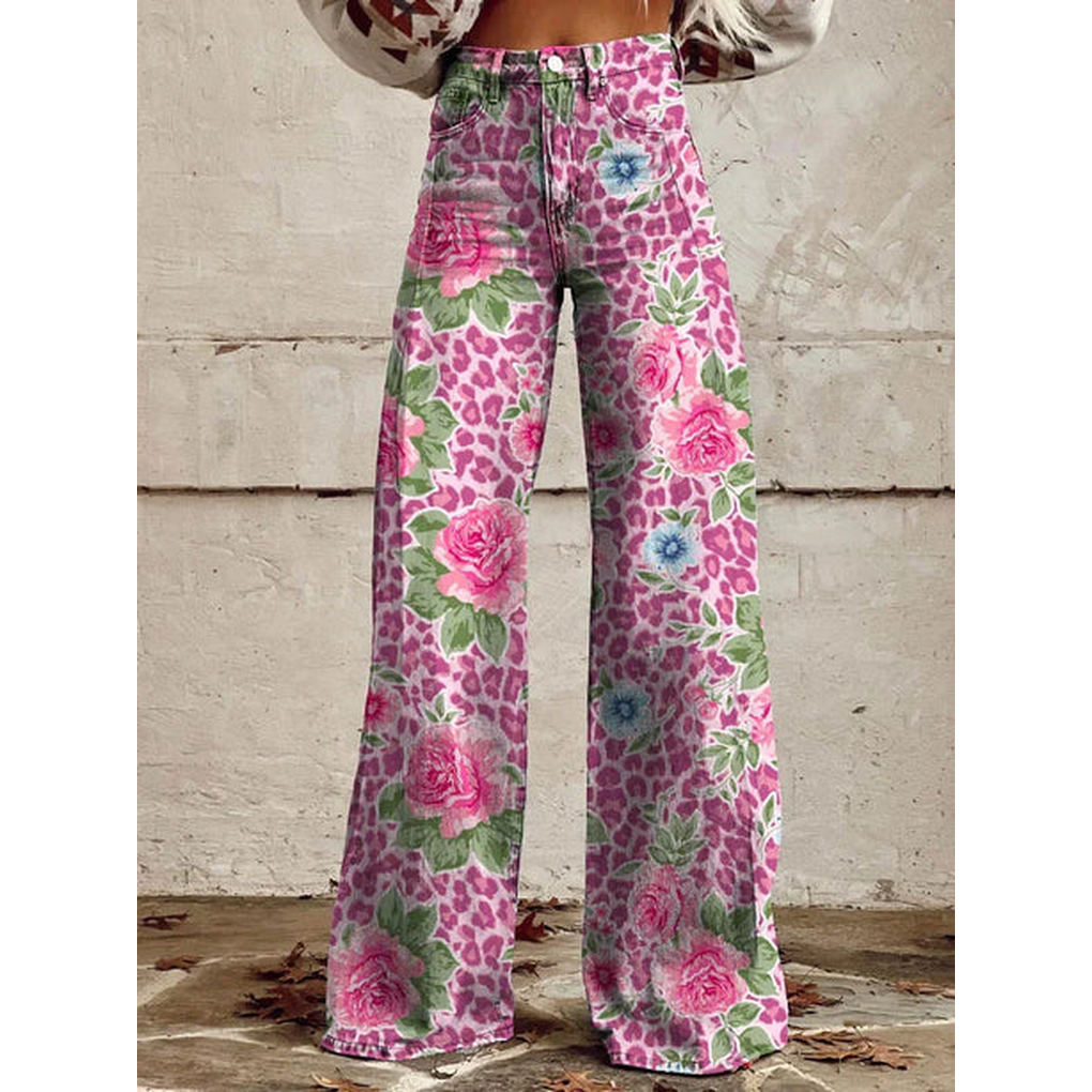 Ladies Long Pants – Ritan Floral and Solid Prints
