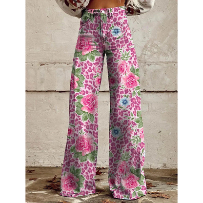 Ladies Long Pants – Ritan Floral and Solid Prints