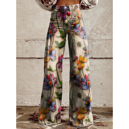 Ladies Long Pants – Ritan Floral and Solid Prints