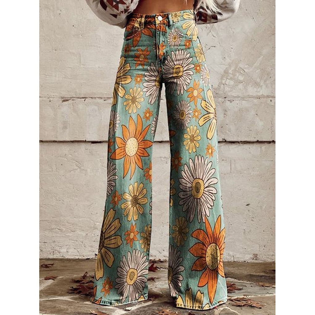 Ladies Long Pants – Ritan Floral and Solid Prints