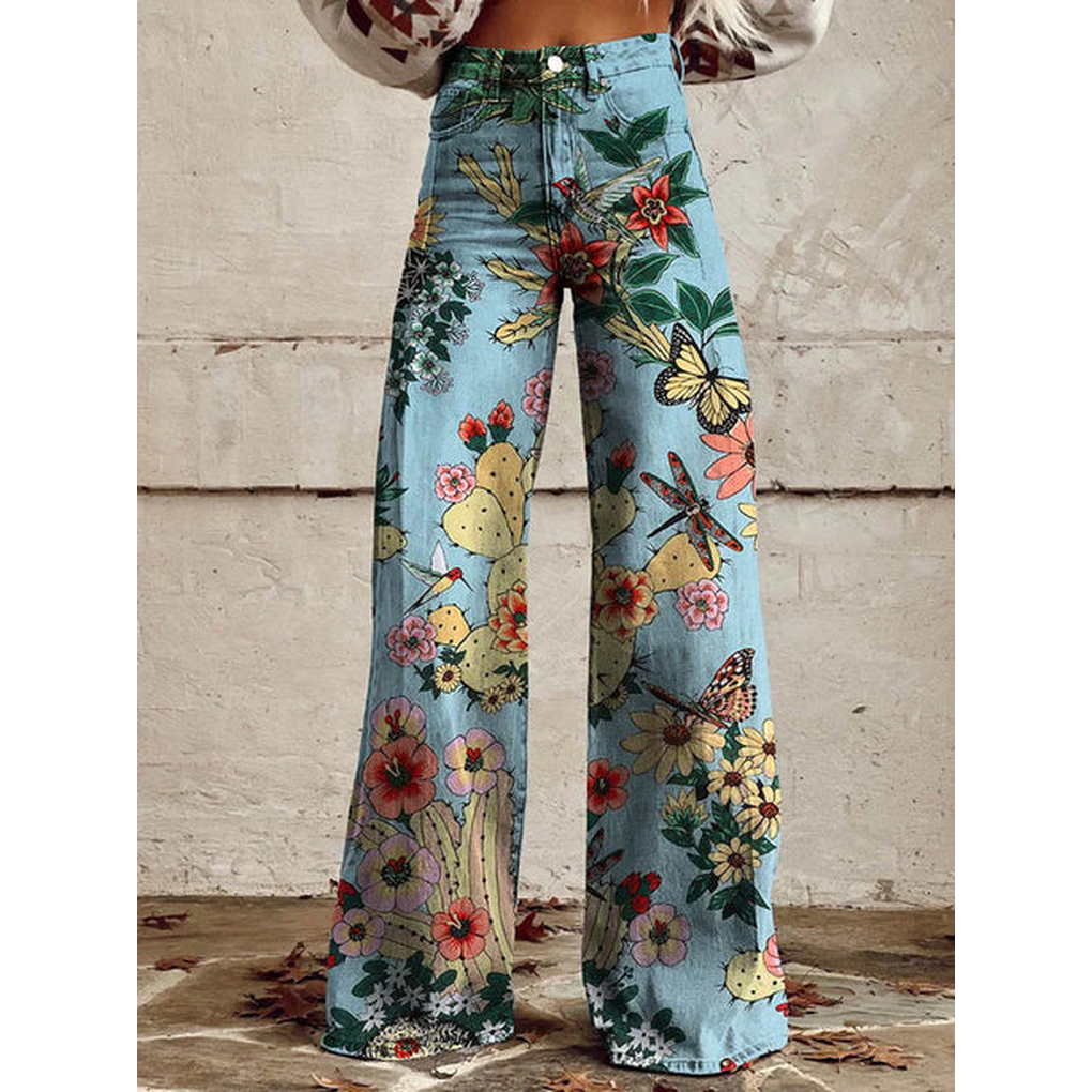 Ladies Long Pants – Ritan Floral and Solid Prints