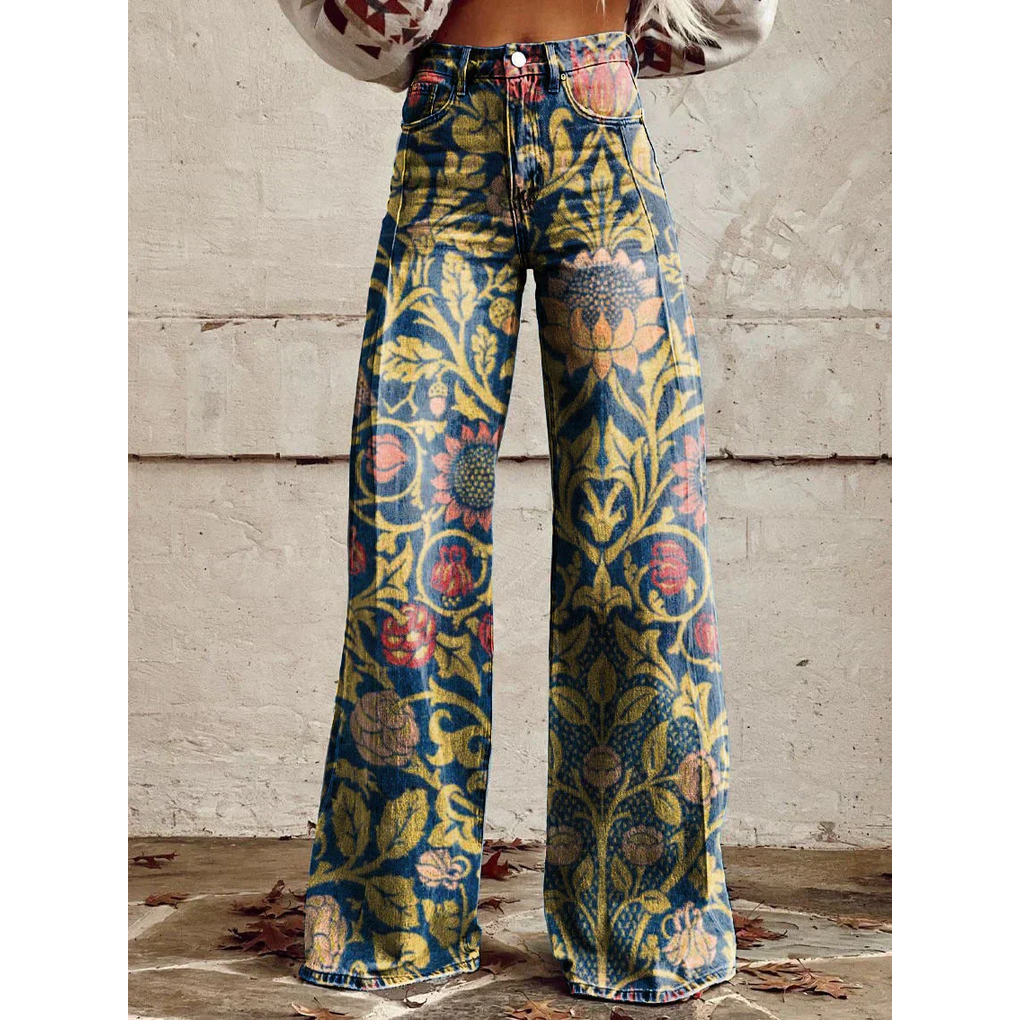 Ladies Long Pants – Ritan Floral and Solid Prints