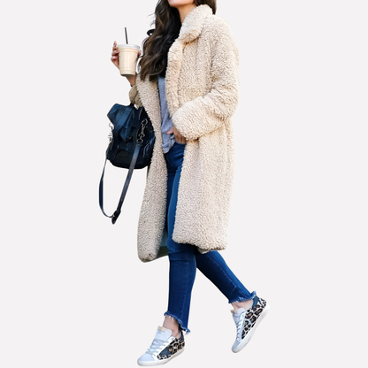 Ladies Long Teddy Coat