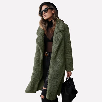 Ladies Long Teddy Coat