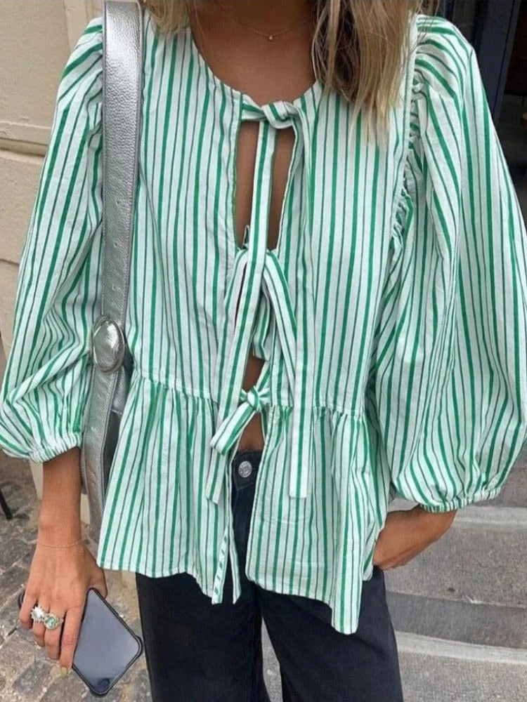 Ladies Puff Blouse with Long Sleeves - Rilley