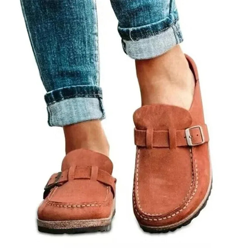 Ladies Slip-On Mules with Vintage Look