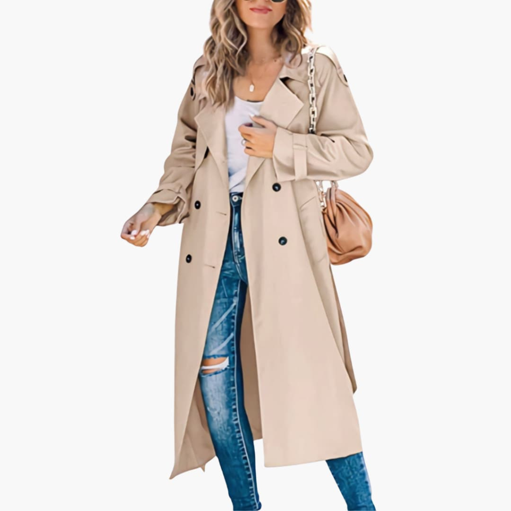 Ladies Trench Coat with Button Front Sale Price