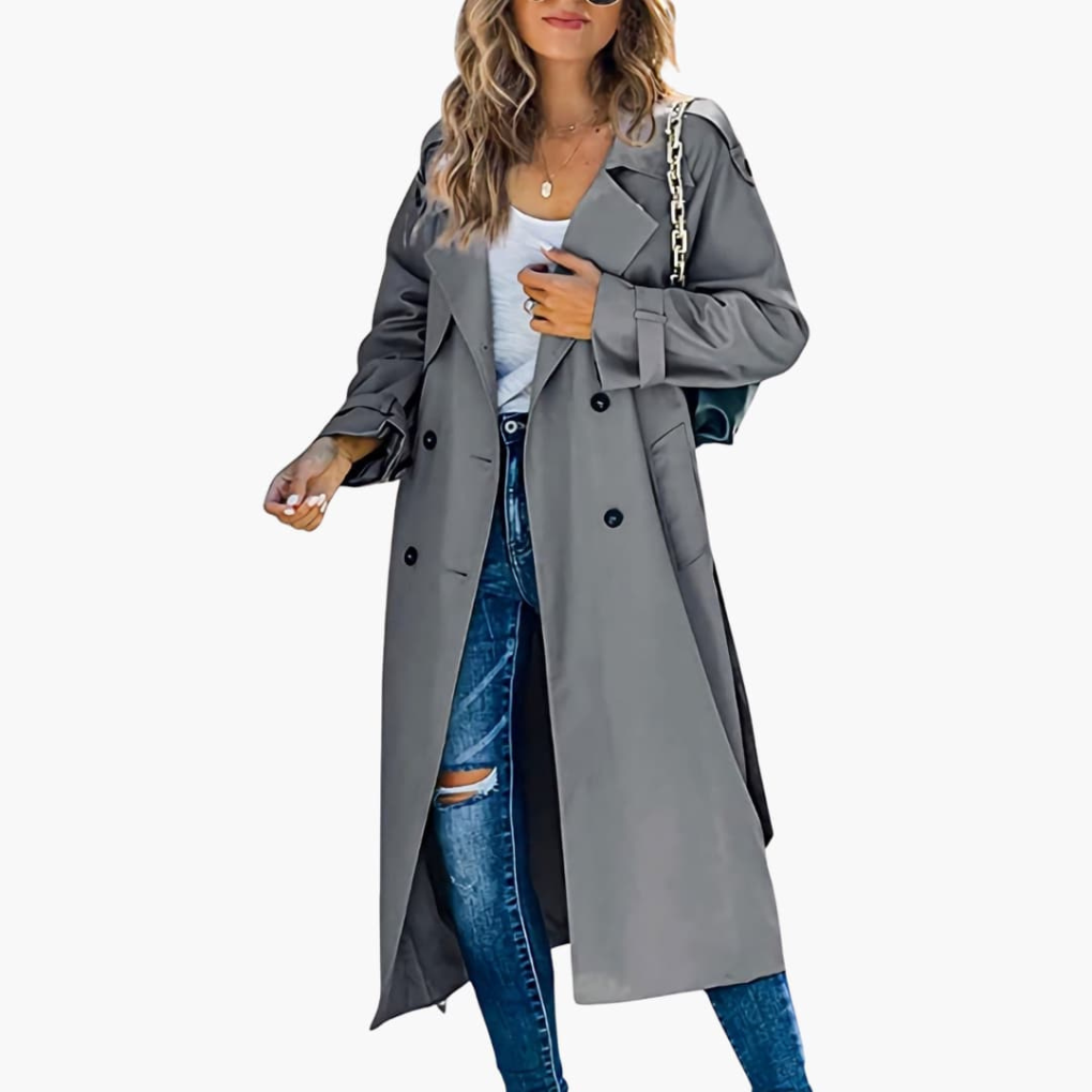 Ladies Trench Coat with Button Front Sale Price
