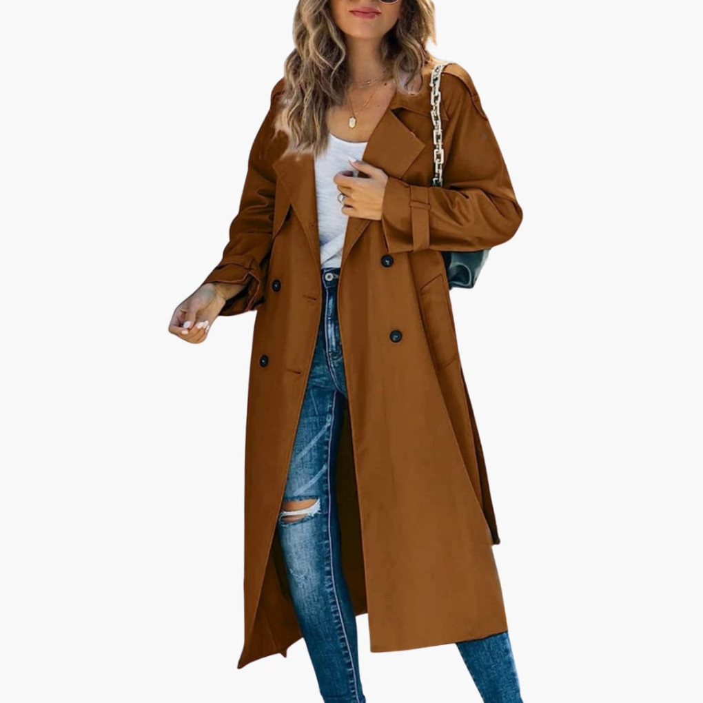 Ladies Trench Coat with Button Front Sale Price