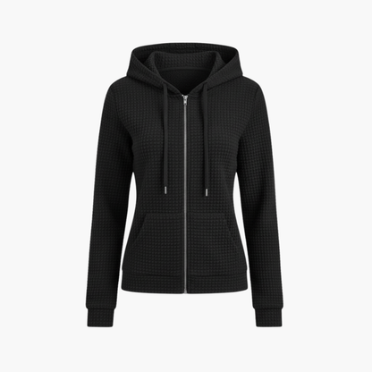 Ladies Zip-Up Hoodie with Drawstring Hood