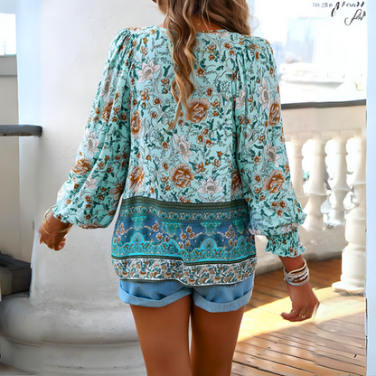 Ladies' blouse with floral print