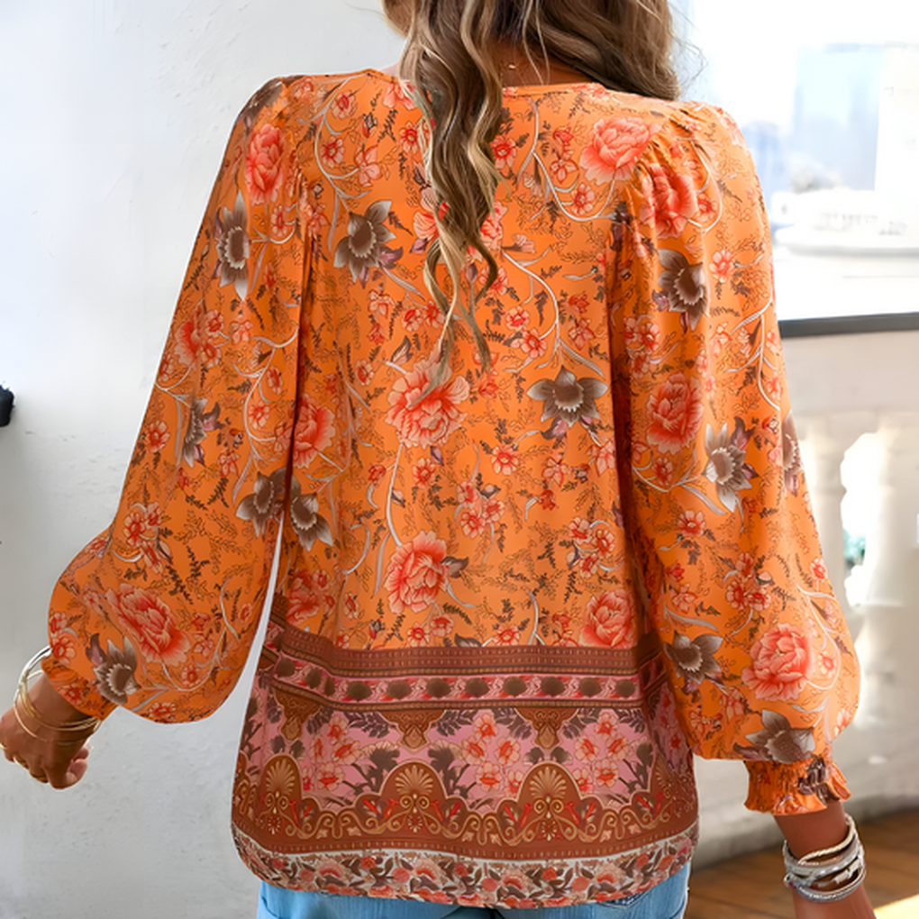 Ladies' blouse with floral print