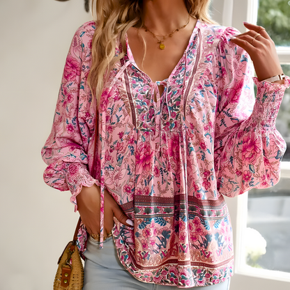 Ladies' blouse with floral print