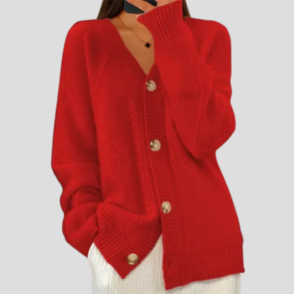 Ladies' cardigan with button closure