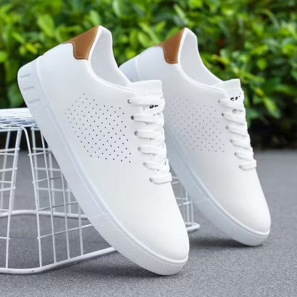 Low skate shoes with lace-up fastening and perforations