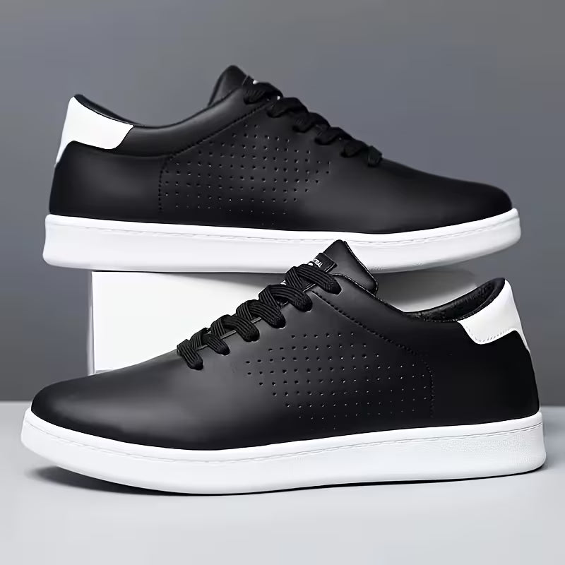Low skate shoes with lace-up fastening and perforations