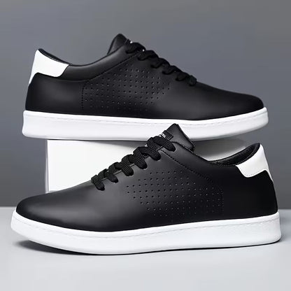 Low skate shoes with lace-up fastening and perforations