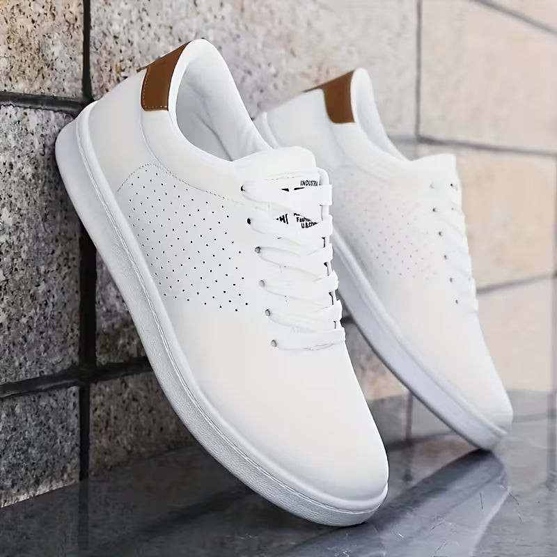 Low skate shoes with lace-up fastening and perforations