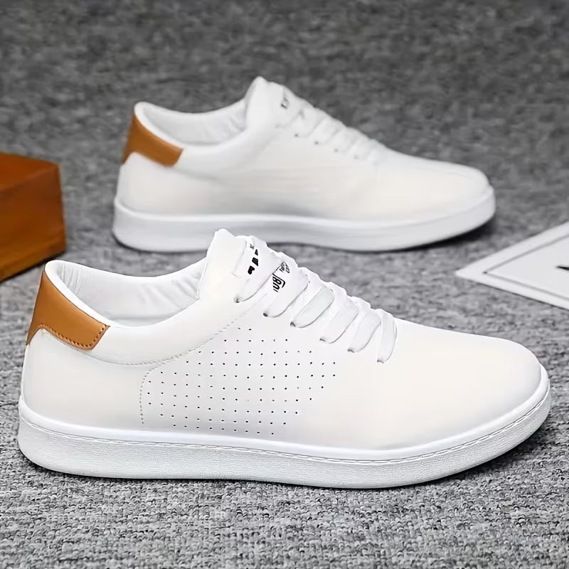 Low skate shoes with lace-up fastening and perforations